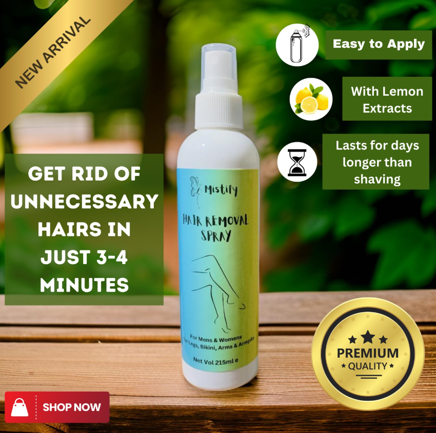 Mistify Hair Removal Spray - Organic Hair Removal Solution